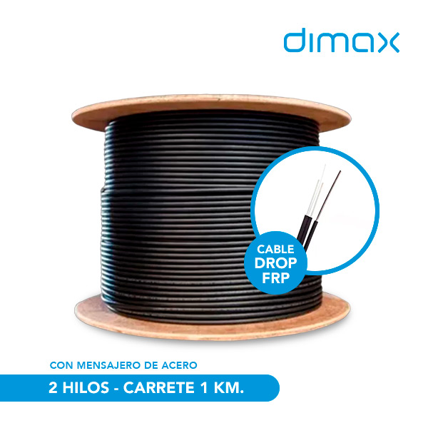 Cable Drop Frp Hilos Con Mensajero Km Dimax